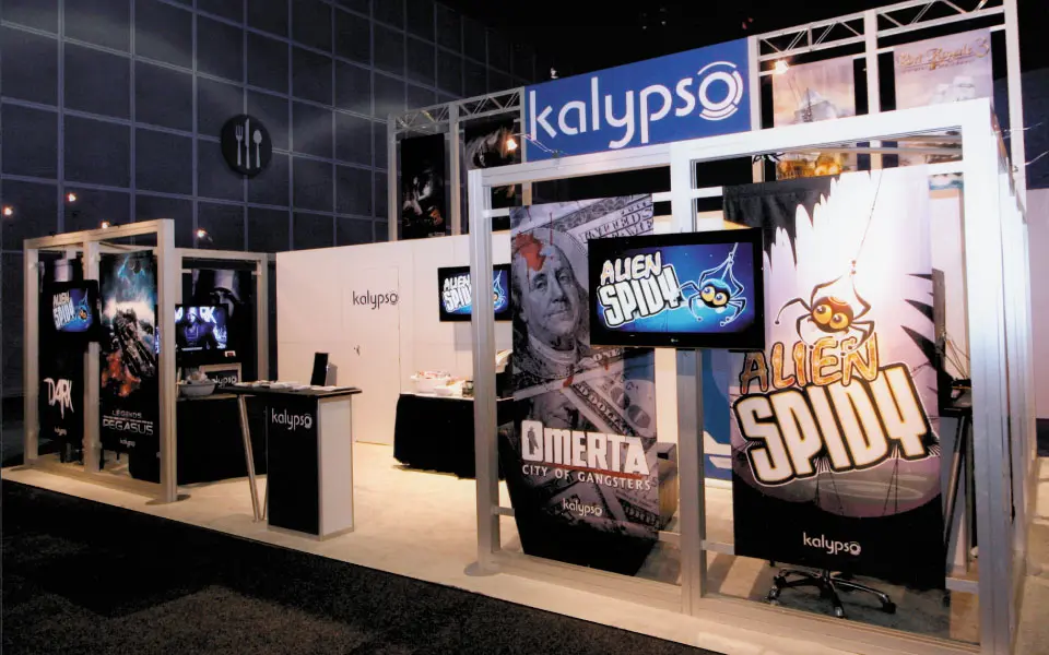 20x30 Custom Rental Trade Show Booth | Kalypso Media | DisplayCraft