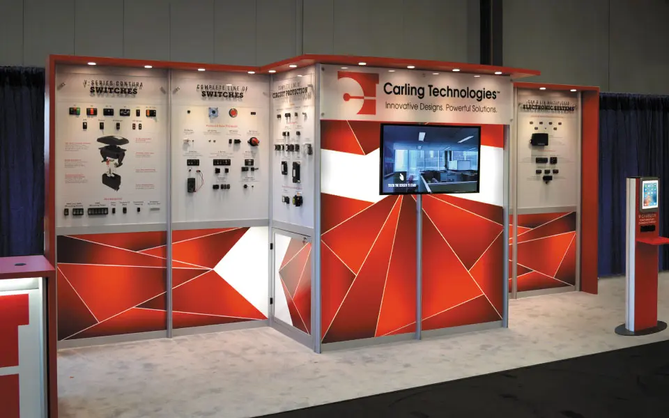Booth Makeover with Back-lit Graphics | Carling Technologies