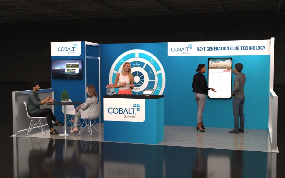 10x20 Linear Trade Show Rental Booth Cobalt