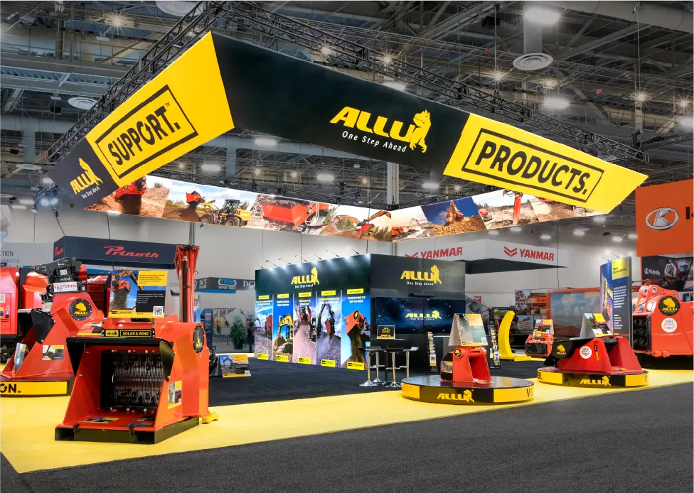 Allu custom trade show booth at CONEXPO