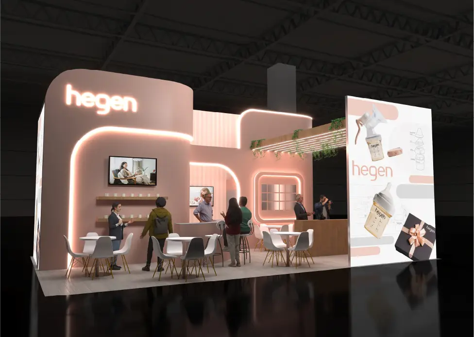 Hegen custom trade show booth design concept